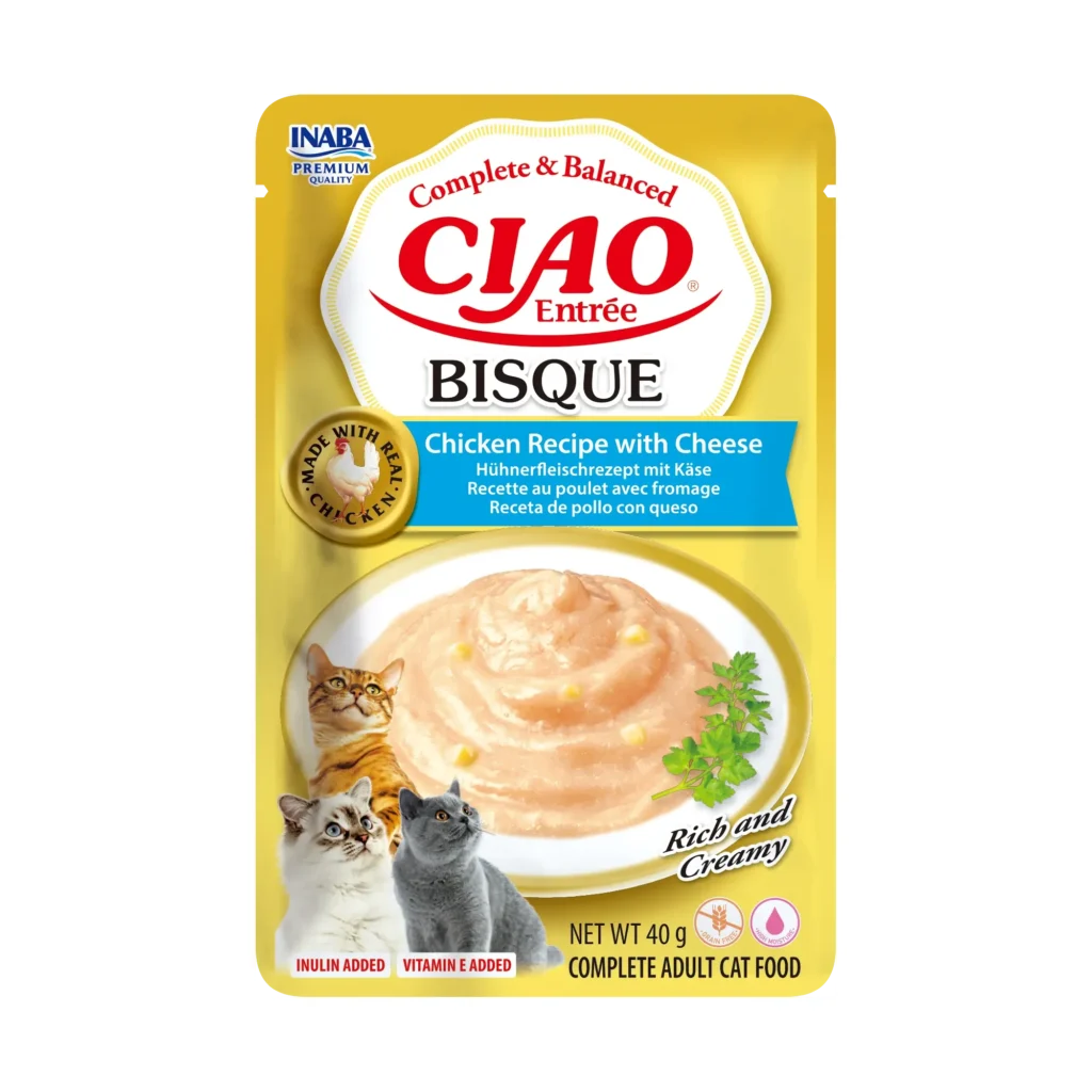 Front packaging of Ciao Entrée Bisque Chicken Recipe with Cheese