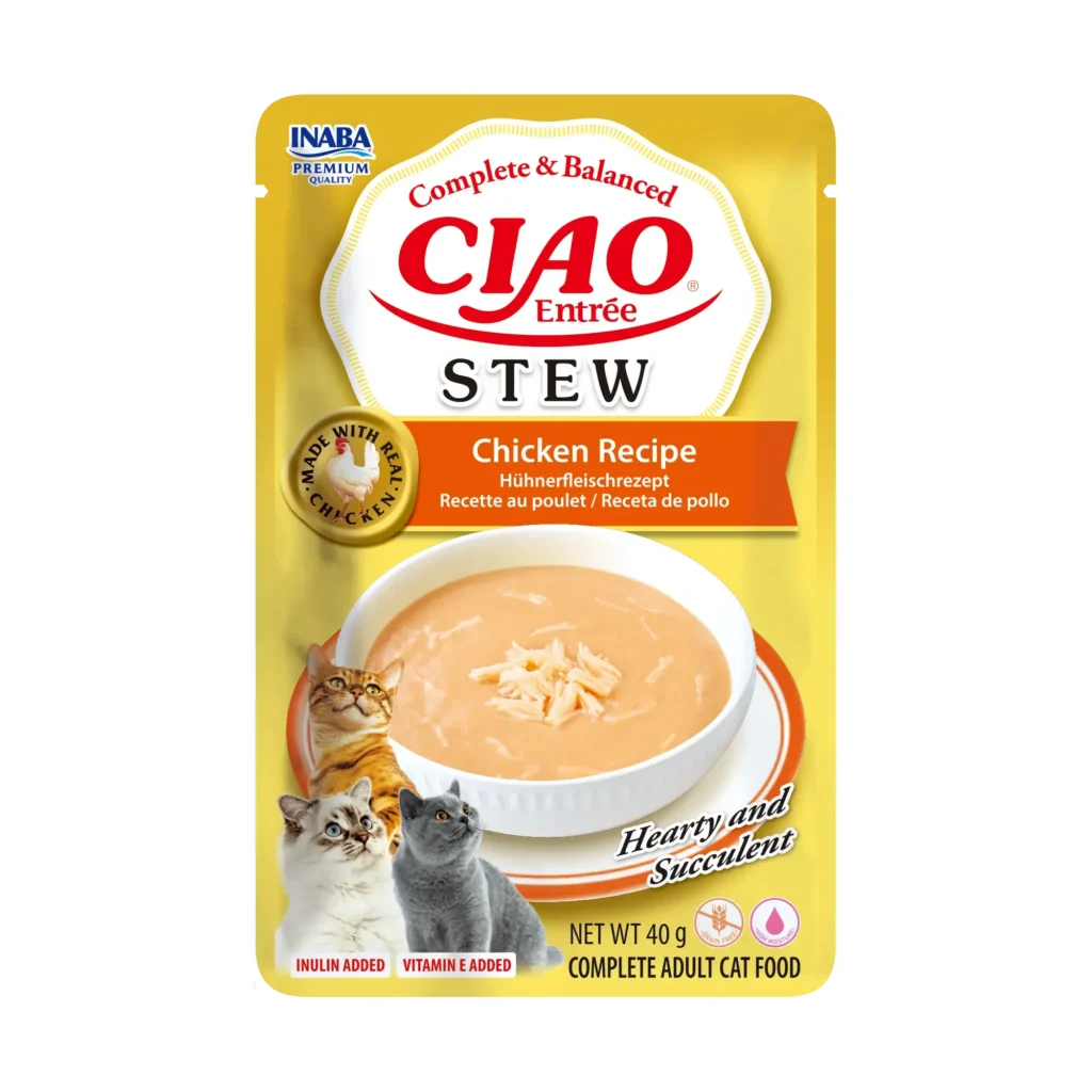 Front packaging of Ciao Entrée Stew Chicken Recipe