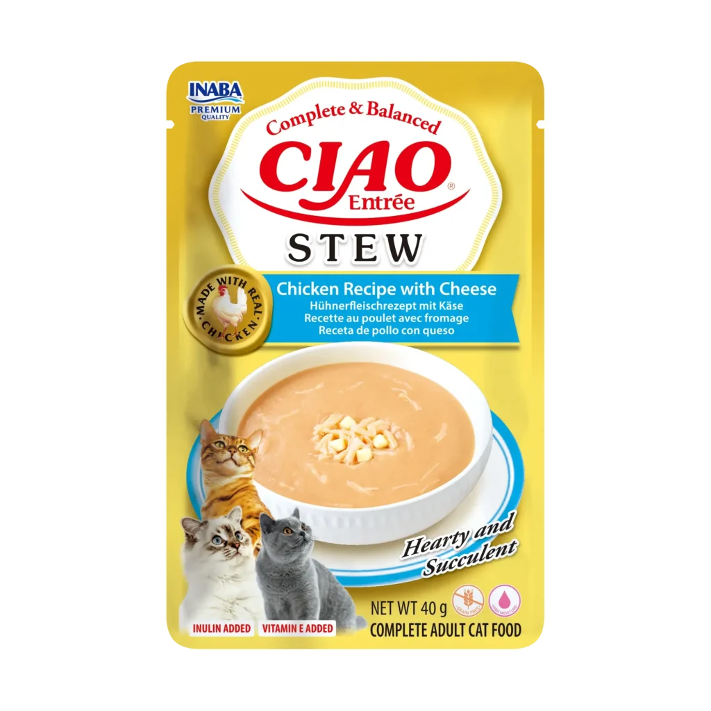 Front packaging of Ciao Entrée Stew Chicken Recipe with Cheese