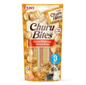 Front packaging of Churu BITES Chicken Recipe wraps Chicken Recipe