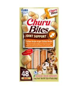 Front packaging of Churu Bites Joint Support Chicken Recipe wraps Chicken Recipe