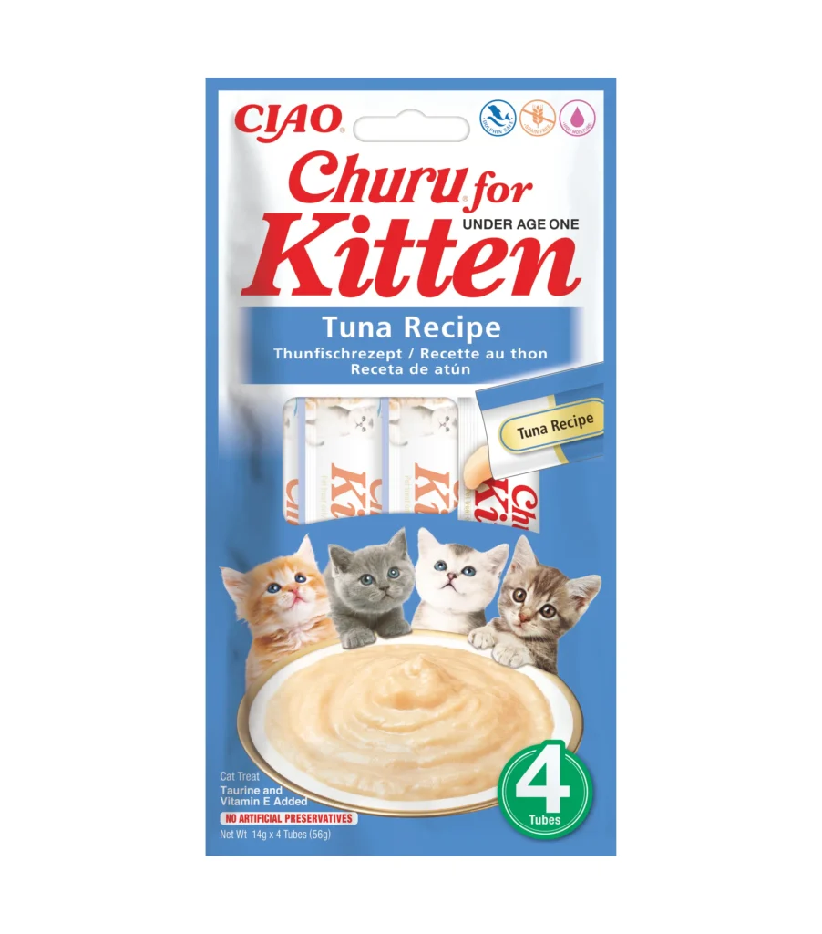 Front packaging of Churu Kitten Tuna Recipe
