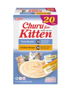 Front packaging of Churu Kitten Variety, 20 tubes pack.