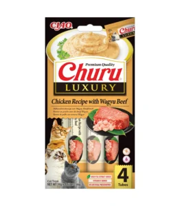 Front packaging of Churu LUXURY Chicken Recipe with Wagyu Beef