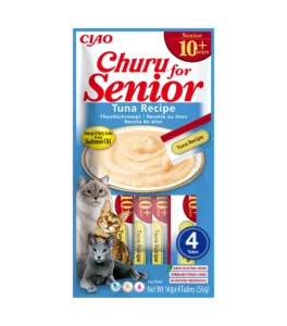 Front packaging of Churu Senior 10+ Tuna Recipe