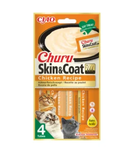 Front packaging of Churu Skin & Coat Chicken Recipe