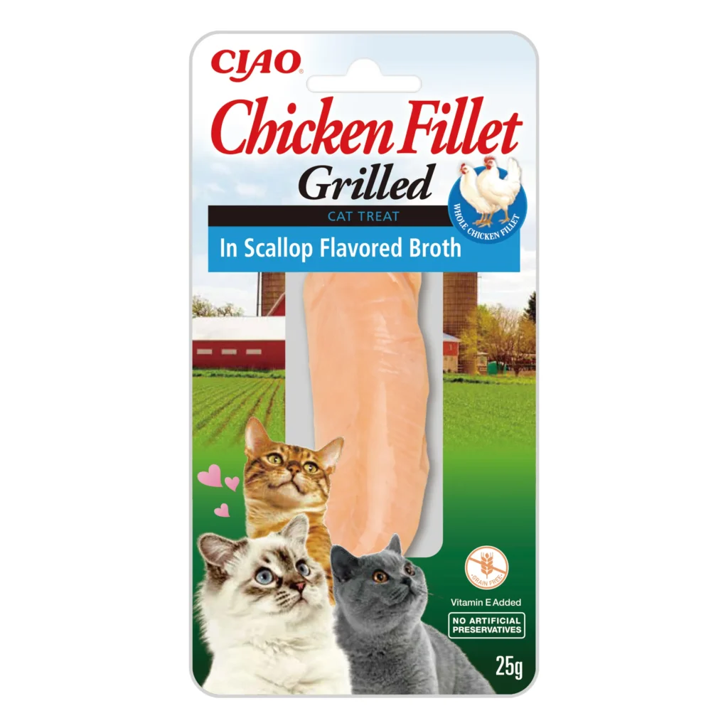 Front packaging of Ciao CHICKEN FILLET In Scallop Flavoured Broth