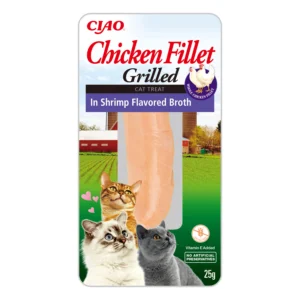 Front packaging of Ciao CHICKEN FILLET In Shrimp Flavored Broth