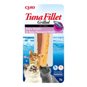 Front packaging of Ciao TUNA FILLET Extra Tender in Tuna Flavoured Broth