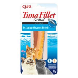 Front packaging of Ciao TUNA FILLET in Scallop Flavoured Broth