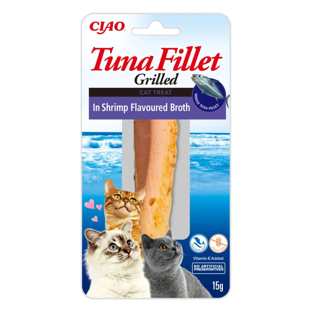 Front packaging of Ciao TUNA FILLET in Shrimp Flavoured Broth