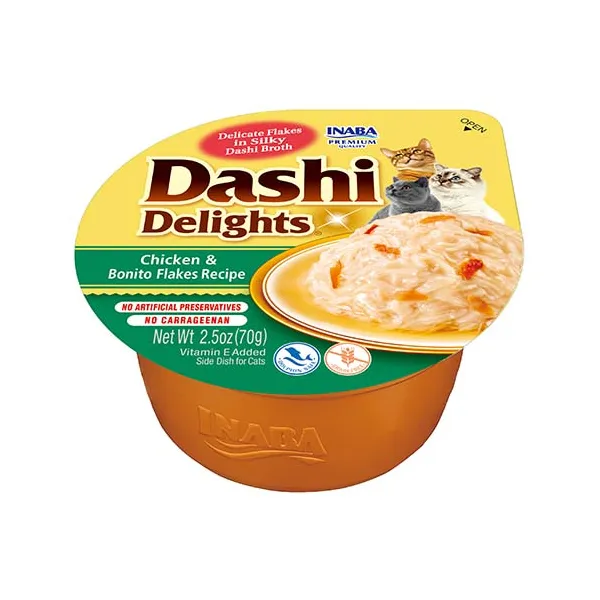 Front packaging of Dashi Delights Chicken & Bonito Flakes Recipe