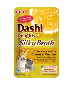 Front packaging of Dashi Delights SILKY BROTH Chicken with Cheese Recipe