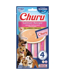 Front packaging of Dog Churu FISH Salmon Recipe