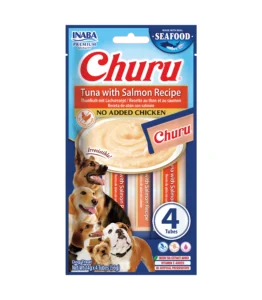 Front packaging of Dog Churu FISH Tuna with Salmon Recipe