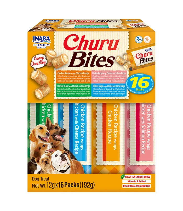 Front packaging of Dog Churu BITES Multipack 16P Chicken Variety