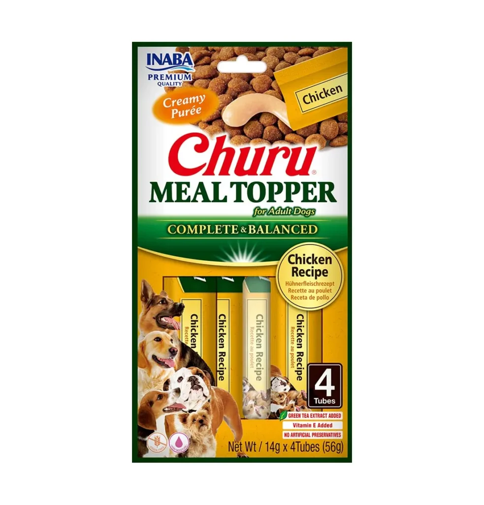 Front packaging of Dog Churu MEAL TOPPER Chicken Recipe