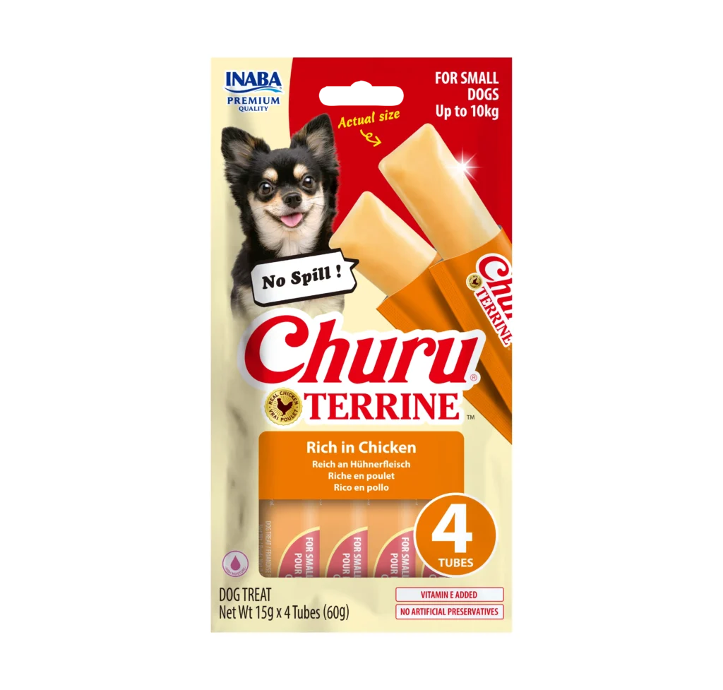 Front packaging of Dog Churu Terrine Rich in Chicken