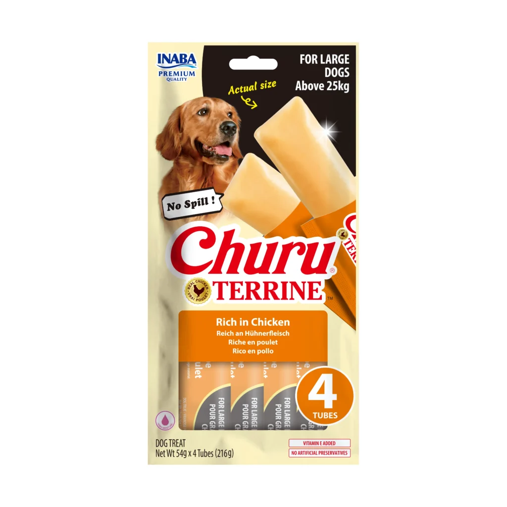 Front packaging of Dog Churu Terrine Rich in Chicken