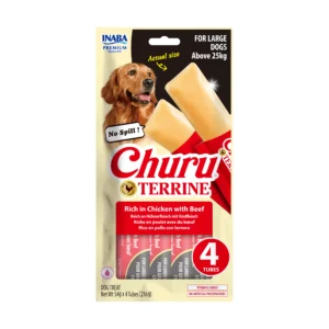 Front packaging of Dog Churu Terrine Rich in Chicken with Beef