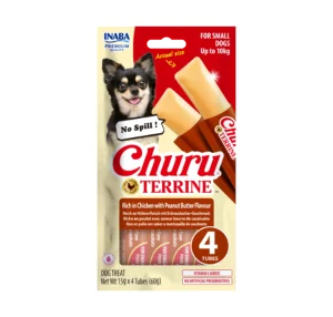 Front packaging of Dog Churu Terrine Rich in Chicken with Peanut Butter Flavour