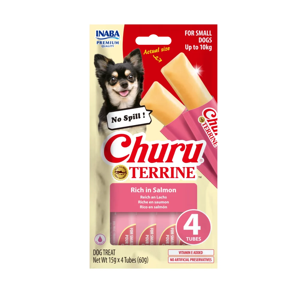Front packaging of Dog Churu Terrine Rich in Salmon