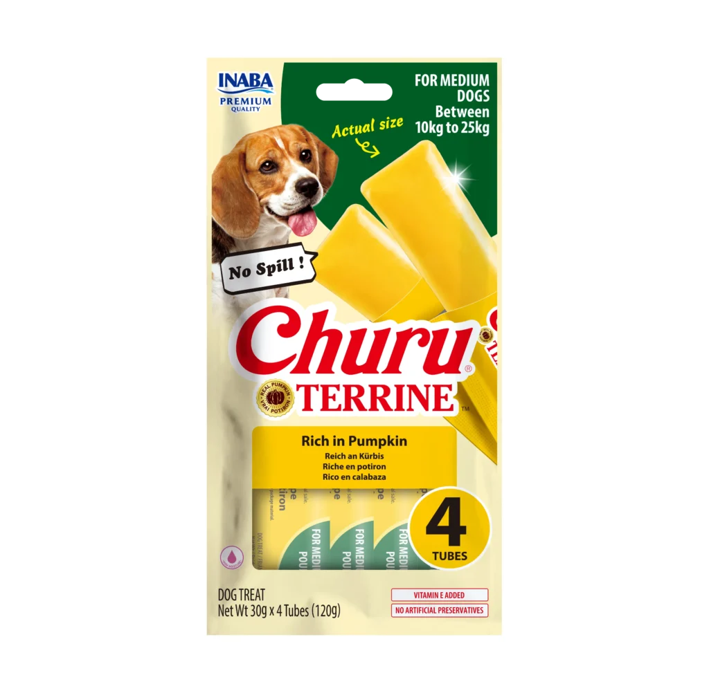 Front packaging of Dog Churu Terrine Rich in pumpkin